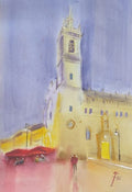 Acuarela Iglesia de Santos Juanes. Valencia.  (impresión artística en alta definición) 30 copias
