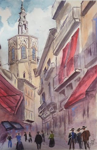 La calle de la paz.Valencia. (impresión artística de alta definición)