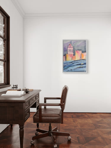 Watercolor A walk through Avila. (high definition art printing )