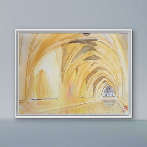 Magia de acuarela en la Alcazaba de Sevilla. (impresión artística de alta definición)
