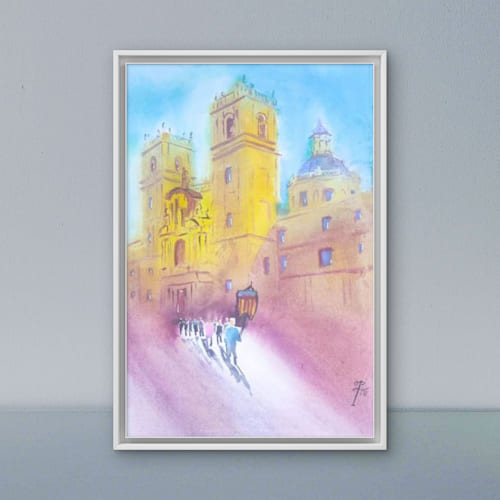 Acuarela Monasterio de San Miguel de los Reyes. (impresión artística de alta definición)