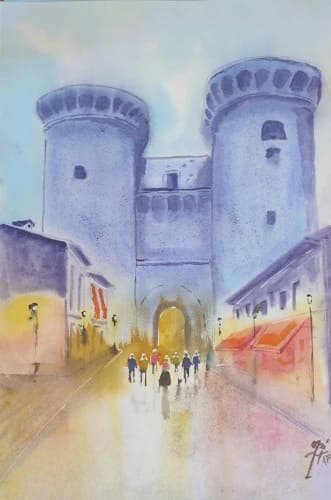 Acuarela Torres de Quart. Valencia. (impresión artística de alta definición)
