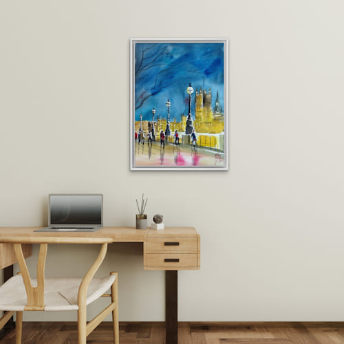 Watercolor Houses of Parliament in London (high definition art printing)