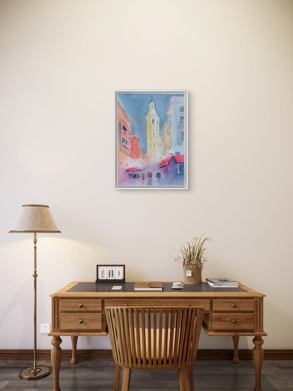 Watercolor Tapas in Santa Catalina. (high definition art printing)