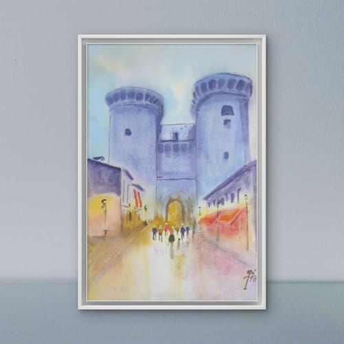 Acuarela Torres de Quart. Valencia. (impresión artística de alta definición)